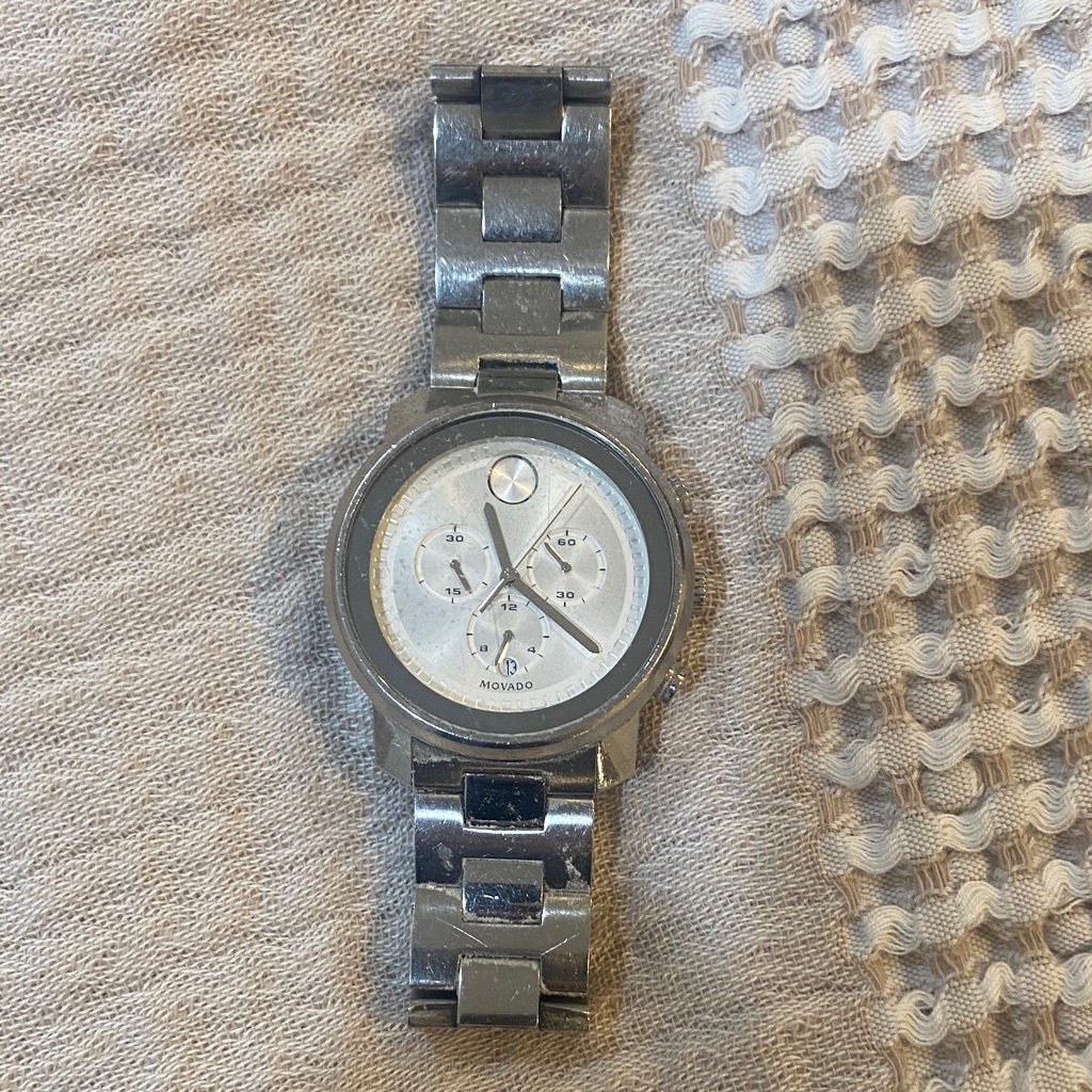 Movado Stainless Steel Watch With Silver Dial